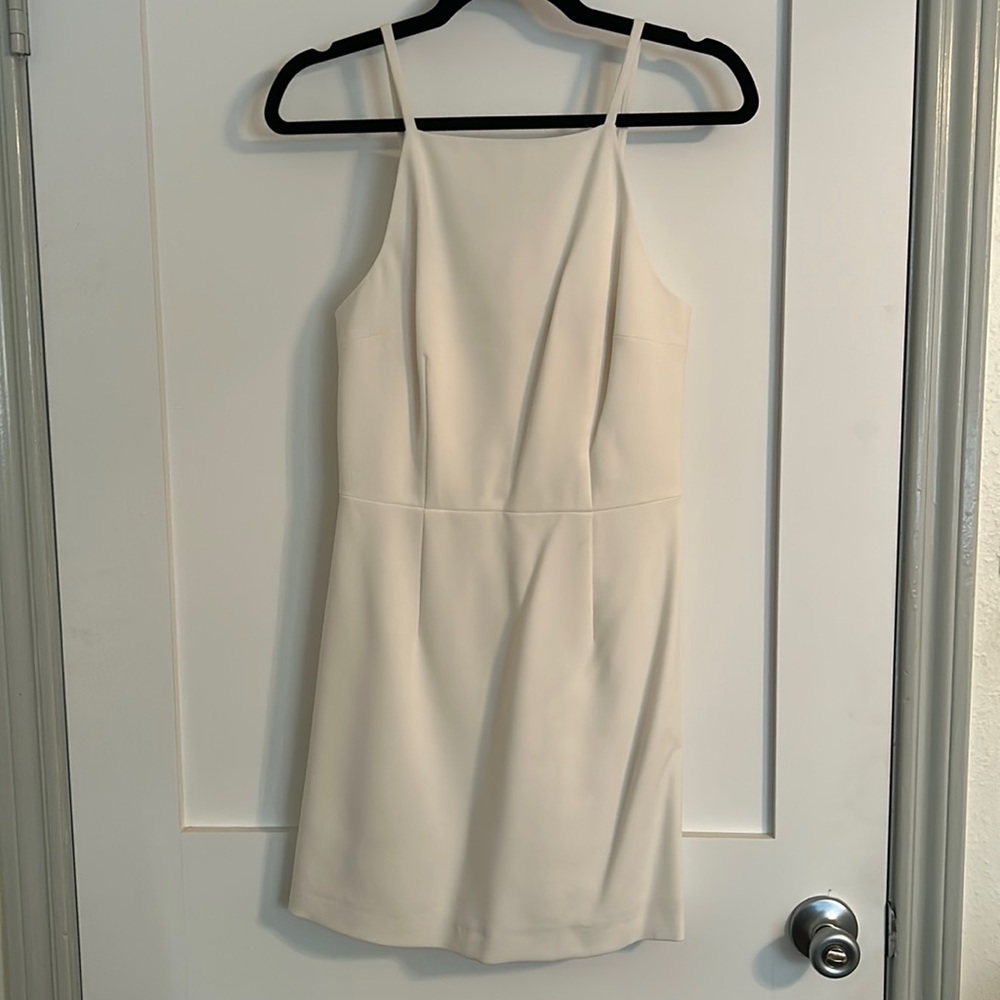 French Connection Whisper Square Neck Mini Dress White